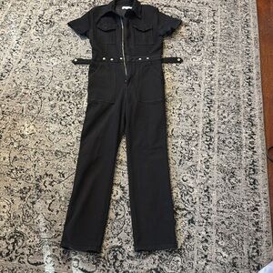 Good American Black Skinny denim Jumpsuit with Tailored Fit